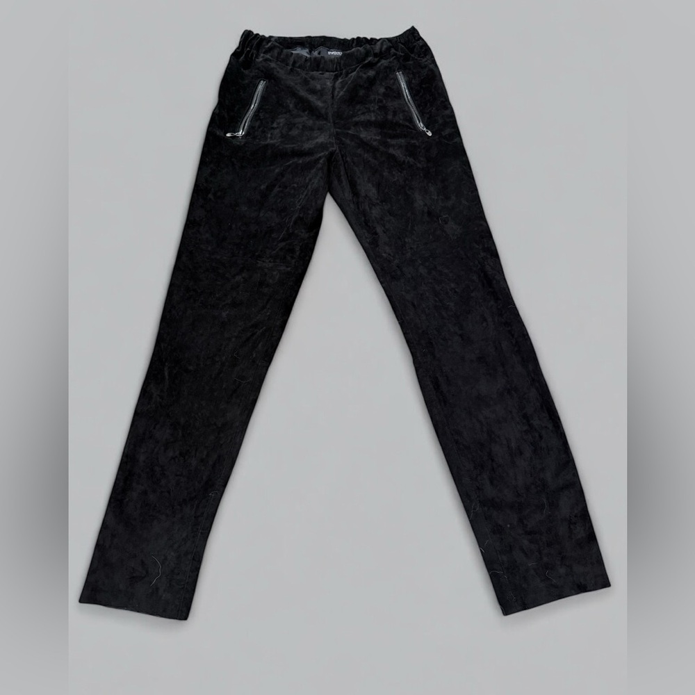 Vintage Threads Saks Fifth Avenue black suede women’s slim fit ankle pants Small